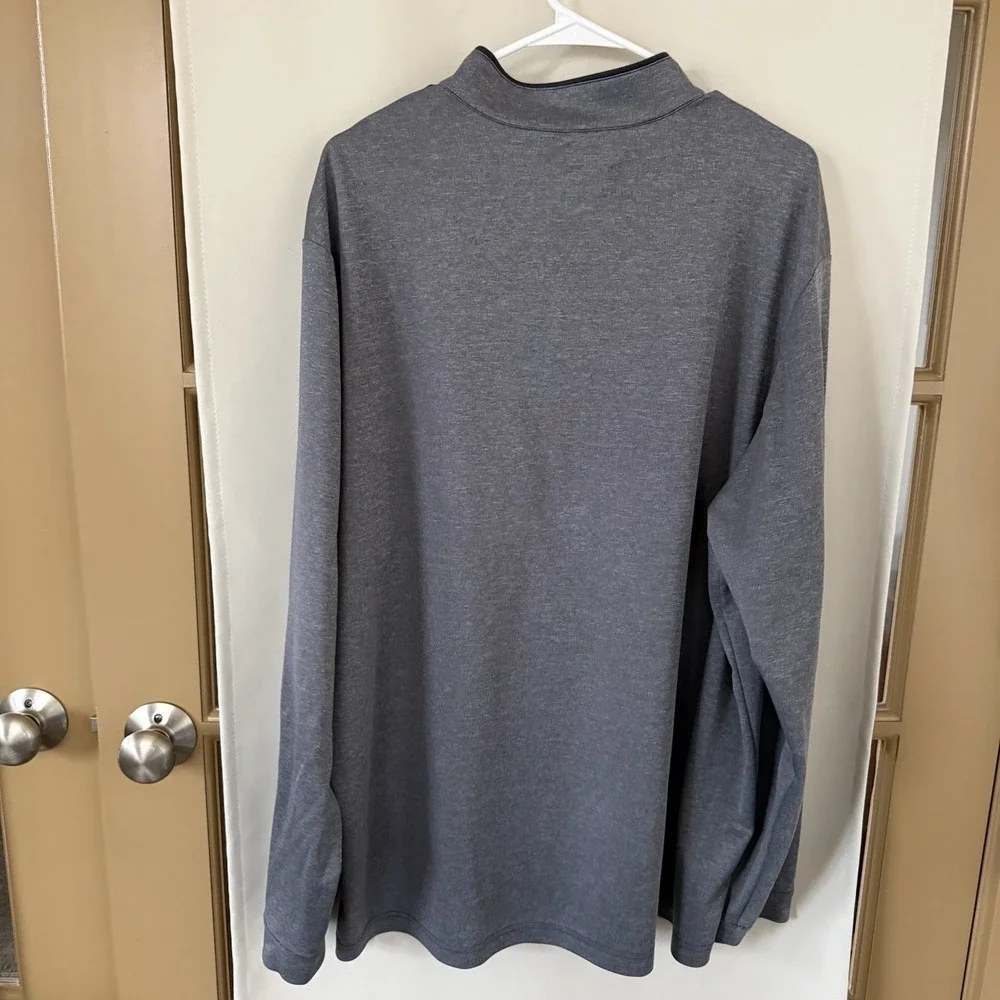 Adidas Golf Men's 2XL Two Tone Grey 1/4 Quarter Zip Long‎ Sleeve Pullover